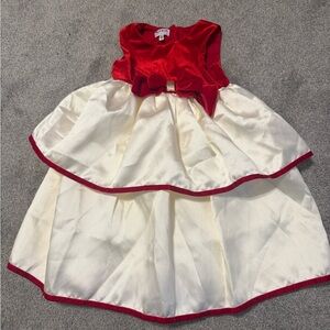 Girls Blueberi Boulevard Silk red and cream dress